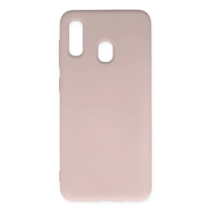 Newface Samsung Galaxy A20 Kılıf Nano içi Kadife Silikon - Pudra