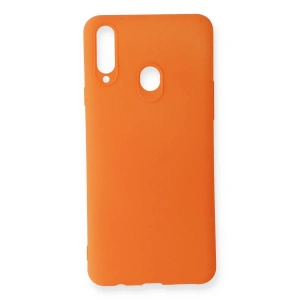 Newface Samsung Galaxy A20S Kılıf First Silikon - Turuncu