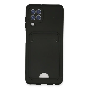 Newface Samsung Galaxy A22 Kılıf Kelvin Kartvizitli Silikon - Siyah