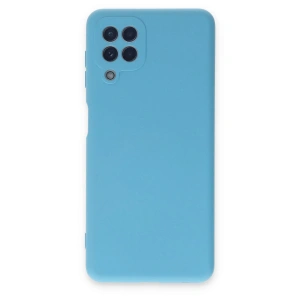 Newface Samsung Galaxy A22 Kılıf Nano içi Kadife Silikon - Mavi