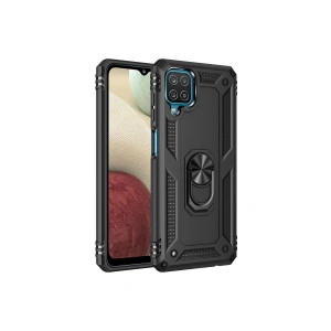 Newface Samsung Galaxy A22 Kılıf Sofya Yüzüklü Silikon Kapak - Siyah