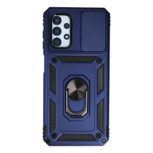Newface Samsung Galaxy A23 4G Kılıf Pars Lens Yüzüklü Silikon - Lacivert