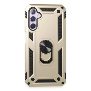 Newface Samsung Galaxy A24 4G Kılıf Sofya Yüzüklü Silikon Kapak - Gold