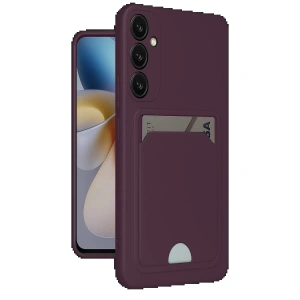 Newface Samsung Galaxy A26 Kılıf Kelvin Kartvizitli Silikon - Derin Mor