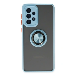 Newface Samsung Galaxy A33 5G Kılıf Montreal Yüzüklü Silikon Kapak - Buz Mavi