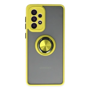 Newface Samsung Galaxy A33 5G Kılıf Montreal Yüzüklü Silikon Kapak - Sarı