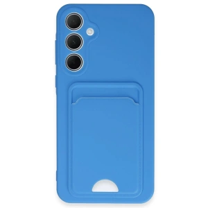 Newface Samsung Galaxy A35 5G Kılıf Kelvin Kartvizitli Silikon - Mavi