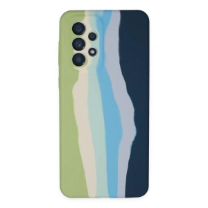 Newface Samsung Galaxy A53 5G Kılıf Ebruli Lansman Silikon - Yeşil-Koyu Yeşil