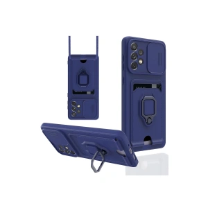 Newface Samsung Galaxy A53 5G Kılıf Zuma Kartvizitli Yüzüklü Silikon - Lacivert