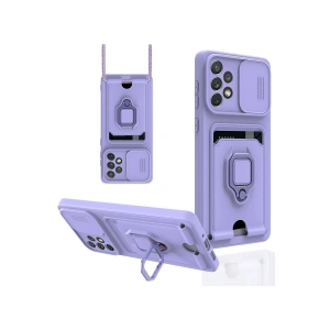 Newface Samsung Galaxy A53 5G Kılıf Zuma Kartvizitli Yüzüklü Silikon - Lila