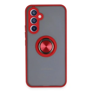 Newface Samsung Galaxy A54 5G Kılıf Montreal Yüzüklü Silikon Kapak - Kırmızı