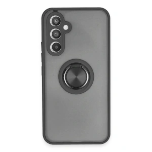 Newface Samsung Galaxy A54 5G Kılıf Montreal Yüzüklü Silikon Kapak - Siyah
