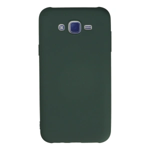 Newface Samsung Galaxy J7 Kılıf Nano içi Kadife Silikon - Koyu Yeşil
