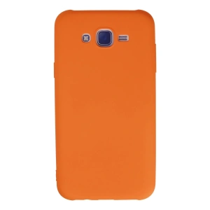 Newface Samsung Galaxy J7 Kılıf Nano içi Kadife Silikon - Turuncu