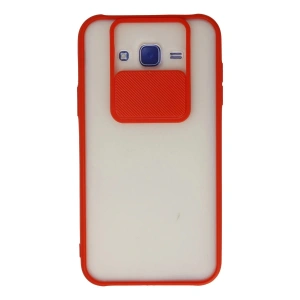 Newface Samsung Galaxy J7 Kılıf Palm Buzlu Kamera Sürgülü Silikon - Kırmızı
