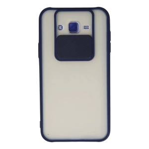 Newface Samsung Galaxy J7 Kılıf Palm Buzlu Kamera Sürgülü Silikon - Lacivert