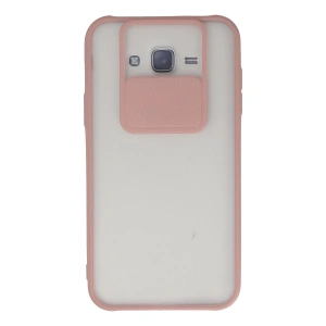 Newface Samsung Galaxy J7 Kılıf Palm Buzlu Kamera Sürgülü Silikon - Pembe