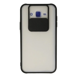 Newface Samsung Galaxy J7 Kılıf Palm Buzlu Kamera Sürgülü Silikon - Siyah