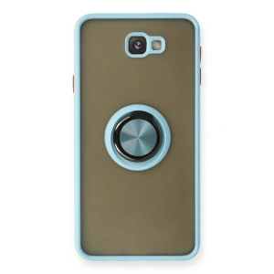 Newface Samsung Galaxy J7 Prime Kılıf Montreal Yüzüklü Silikon Kapak - Buz Mavi