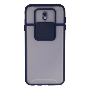 Newface Samsung Galaxy J7 Pro / J730 Kılıf Palm Buzlu Kamera Sürgülü Silikon - Lacivert