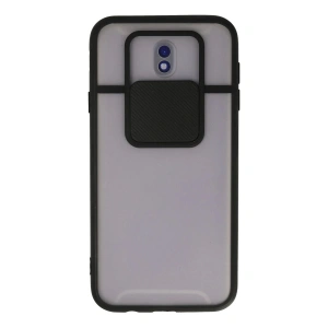 Newface Samsung Galaxy J7 Pro / J730 Kılıf Palm Buzlu Kamera Sürgülü Silikon - Siyah