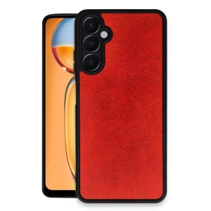 Newface Samsung Galaxy M15 Kılıf Aras Deri Kapak - Kırmızı