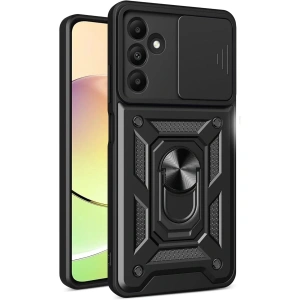 Newface Samsung Galaxy M15 Kılıf Pars Lens Yüzüklü Silikon - Siyah