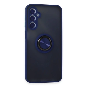 Newface Samsung Galaxy M34 5G Kılıf Montreal Yüzüklü Silikon Kapak - Lacivert