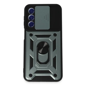 Newface Samsung Galaxy M34 5G Kılıf Pars Lens Yüzüklü Silikon - Yeşil