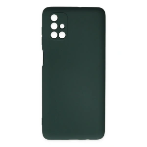 Newface Samsung Galaxy M51 Kılıf Nano içi Kadife Silikon - Koyu Yeşil