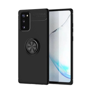 Newface Samsung Galaxy Note 20 Kılıf Range Yüzüklü Silikon - Siyah