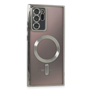 Newface Samsung Galaxy Note 20 Ultra Kılıf Kross Magneticsafe Kapak - Gümüş