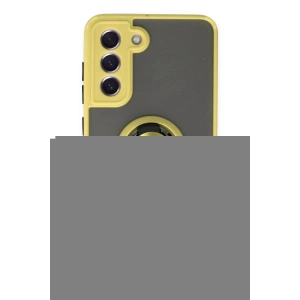 Newface Samsung Galaxy S21 FE Kılıf Montreal Yüzüklü Silikon Kapak - Sarı