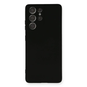 Newface Samsung Galaxy S21 Ultra Kılıf Nano içi Kadife Silikon - Siyah