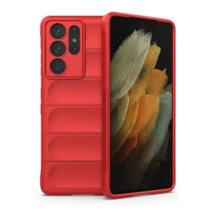 Newface Samsung Galaxy S21 Ultra Kılıf Optimum Silikon - Kırmızı