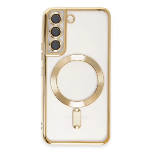 Newface Samsung Galaxy S22 Kılıf Kross Magneticsafe Kapak - Gold
