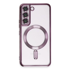 Newface Samsung Galaxy S22 Kılıf Kross Magneticsafe Kapak - Mor