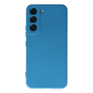 Newface Samsung Galaxy S22 Plus Kılıf Nano içi Kadife Silikon - Mavi
