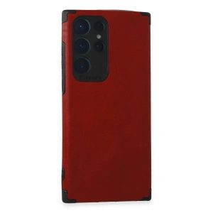 Newface Samsung Galaxy S22 Ultra Kılıf Loop Deri Silikon - Kırmızı