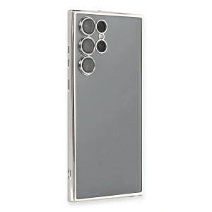 Newface Samsung Galaxy S22 Ultra Kılıf Razer Lensli Silikon - Gümüş