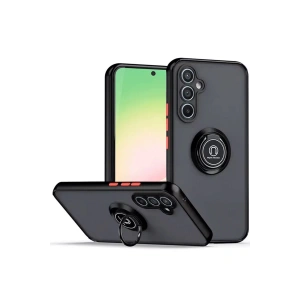Newface Samsung Galaxy S23 FE Kılıf Montreal Yüzüklü Silikon Kapak - Siyah