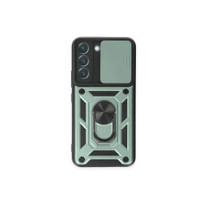 Newface Samsung Galaxy S23 FE Kılıf Pars Lens Yüzüklü Silikon - Yeşil