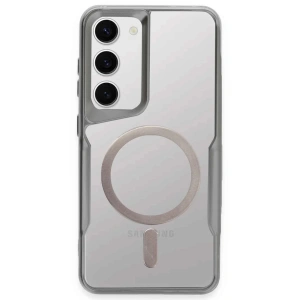 Newface Samsung Galaxy S23 Kılıf Boyi Magsafe Silikon Kapak - Gümüş