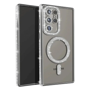 Newface Samsung Galaxy S23 Ultra Joke Simli Magneticsafe Kılıf - Gümüş