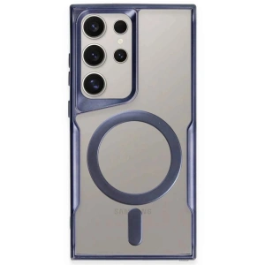 Newface Samsung Galaxy S23 Ultra Kılıf Boyi Magsafe Silikon Kapak - Lacivert
