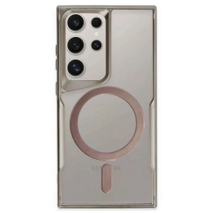 Newface Samsung Galaxy S23 Ultra Kılıf Boyi Magsafe Silikon Kapak - Titan Gri