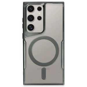 Newface Samsung Galaxy S23 Ultra Kılıf Boyi Magsafe Silikon Kapak - Yeşil