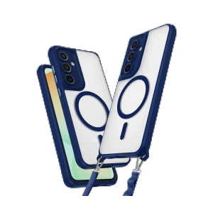 Newface Samsung Galaxy S24 FE Kılıf Enka Magsafe Silikon Kılıf - Lacivert