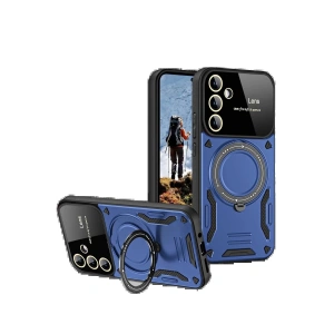 Newface Samsung Galaxy S24 FE Kılıf Joy Lens Standlı Kapak - Lacivert