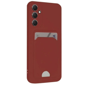 Newface Samsung Galaxy S24 FE Kılıf Kelvin Kartvizitli Silikon - Bordo